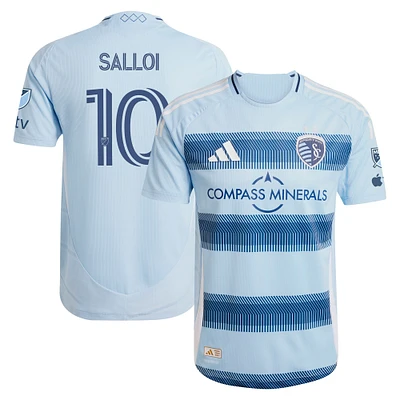 Maillot de joueur authentique adidas Daniel Salloi bleu clair Sporting Kansas City 2025 One KC pour homme