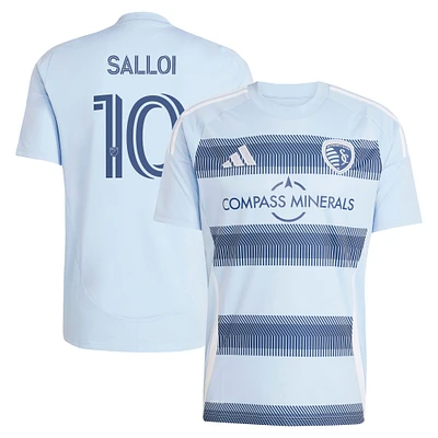 Maillot réplique de joueur adidas Daniel Salloi bleu clair Sporting Kansas City 2025 One KC pour homme