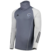 Men's adidas Gray Sporting Kansas City Warm Raglan COLD.RDY Top