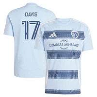 Men's adidas Jake Davis Light Blue Sporting Kansas City 2025 One KC Replica Player Jersey