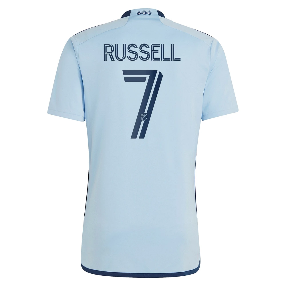 Maillot Adidas Johnny Russell Sporting Kansas City 2023 Hoops 4.0 Replica Player bleu clair pour homme