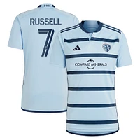 Maillot Adidas Johnny Russell Sporting Kansas City 2023 Hoops 4.0 Replica Player bleu clair pour homme