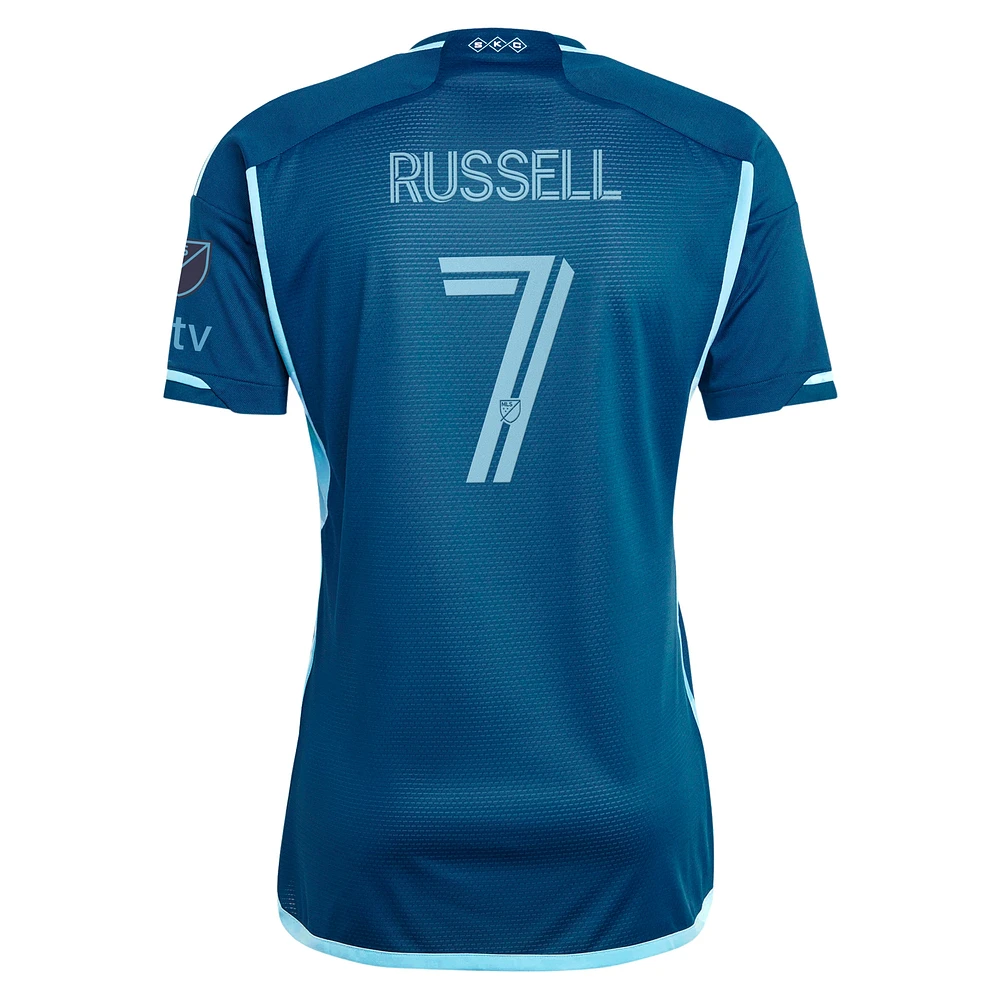 Maillot de joueur adidas Johnny Russell Navy Sporting Kansas City 2024 Diamonds Our Forever Authentic pour homme