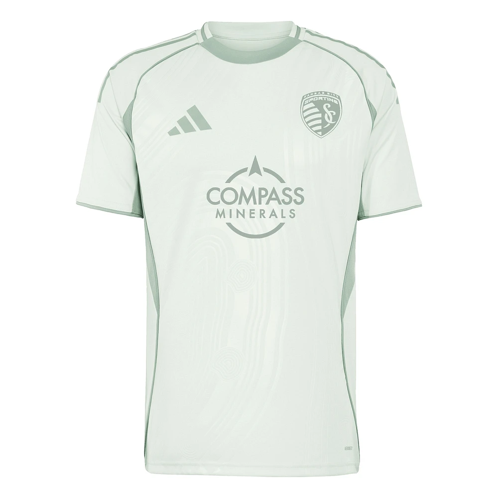 Haut d'avant-match adidas vert clair Sporting Kansas City 2025 One Planet pour homme