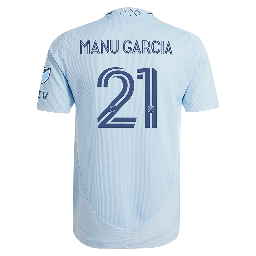 Maillot de joueur authentique adidas Manu Garcia bleu clair Sporting Kansas City One KC pour homme
