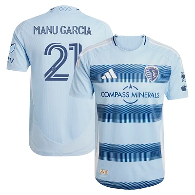 Maillot de joueur authentique adidas Manu Garcia bleu clair Sporting Kansas City One KC pour homme