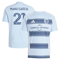Men's adidas Manu Garcia Light Blue Sporting Kansas City 2025 One KC Replica Player Jersey