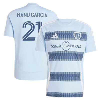 Men's adidas Manu Garcia Light Blue Sporting Kansas City 2025 One KC Replica Player Jersey