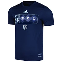 Men's adidas Navy Sporting Kansas City 2024 Jersey Hook AEROREADY T-Shirt