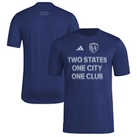 Men's adidas  Navy Sporting Kansas City 2025 Jersey Hook AEROREADY T-Shirt