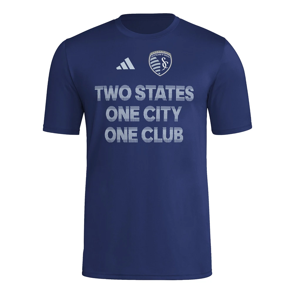 Men's adidas  Navy Sporting Kansas City 2025 Jersey Hook AEROREADY T-Shirt