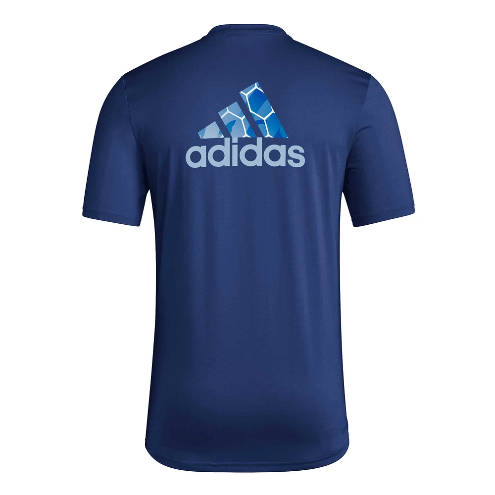 T-shirt adidas Sporting Kansas City Local Pop AEROREADY pour hommes, bleu marine