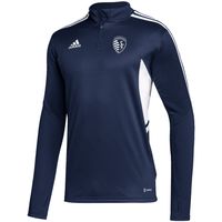 Men's adidas Navy Sporting Kansas City Quarter-Zip AEROREADY Training Top