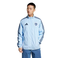 Men's adidas Sky Blue/White Sporting Kansas City 2025 Anthem Reversible Full-Zip Jacket