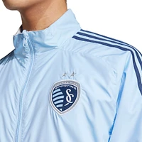 Men's adidas Sky Blue/White Sporting Kansas City 2025 Anthem Reversible Full-Zip Jacket