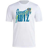 T-shirt d'avant-match adidas Sporting Kansas City 2024 Hook pour homme, blanc