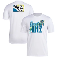 T-shirt d'avant-match adidas Sporting Kansas City 2024 Hook pour homme, blanc