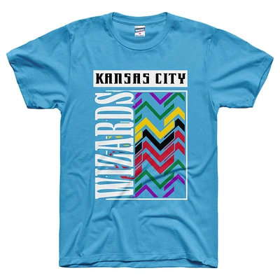 Men's Charlie Hustle Sky Blue Sporting Kansas City Retro Stacked Tri-Blend T-Shirt