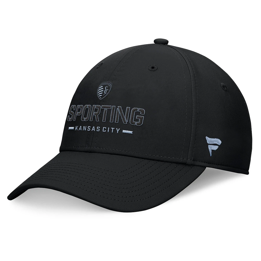 Casquette noire Sporting Kansas City Stealth Flex de marque Fanatics pour hommes