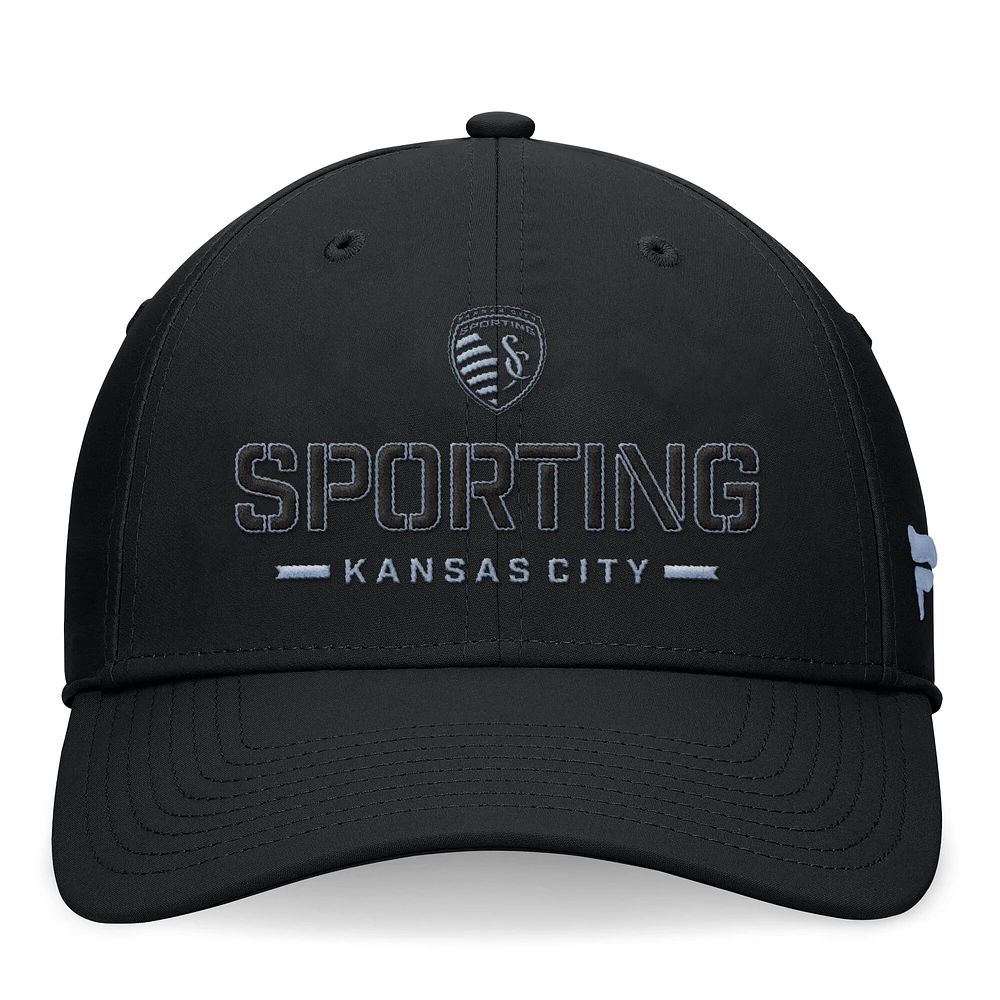 Casquette noire Sporting Kansas City Stealth Flex de marque Fanatics pour hommes