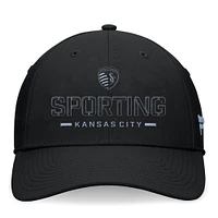 Casquette noire Sporting Kansas City Stealth Flex de marque Fanatics pour hommes