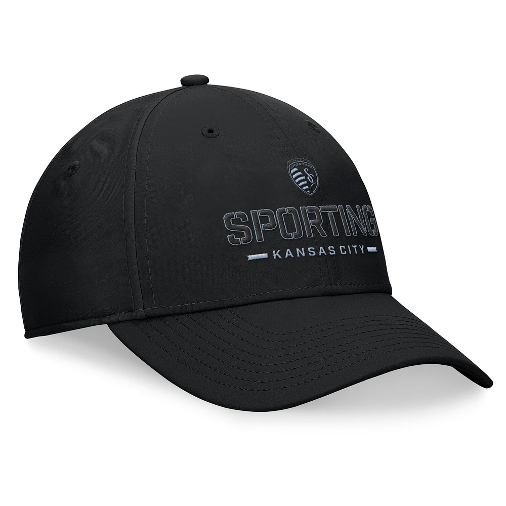 Casquette noire Sporting Kansas City Stealth Flex de marque Fanatics pour hommes