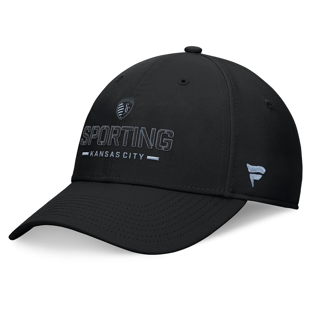 Casquette noire Sporting Kansas City Stealth Flex de marque Fanatics pour hommes