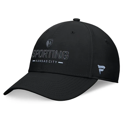 Casquette noire Sporting Kansas City Stealth Flex de marque Fanatics pour hommes