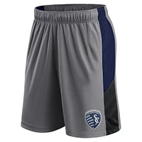 Short de l'équipe Sporting Kansas City Fanatics gris pour hommes