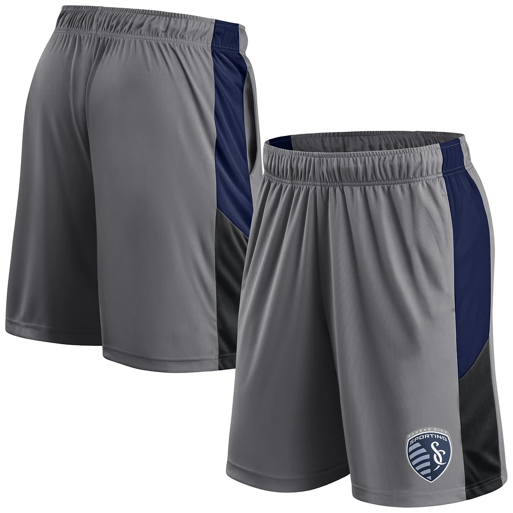 Short de l'équipe Sporting Kansas City Fanatics gris pour hommes