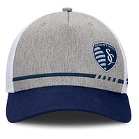 Casquette ajustable Fanatics Heather Grey Sporting Kansas City Low Block Trucker pour homme