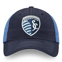 Men's Fanatics Navy/Blue Sporting Kansas City Iconic Blocked Fundamental Adjustable Hat