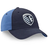 Men's Fanatics Navy/Blue Sporting Kansas City Iconic Blocked Fundamental Adjustable Hat