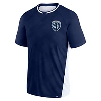 T-shirt raglan Fanatics Navy Sporting Kansas City Attacker pour hommes