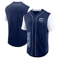 Fanatics pour hommes de marque bleu marine Sporting Kansas City Balance Fashion Baseball Jersey