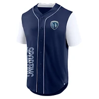 Men's Fanatics Navy Sporting Kansas City Balance Fashion Baseball Jersey