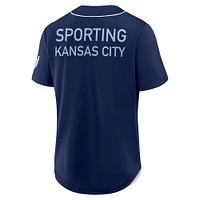 Maillot de baseball Fanatics Navy Sporting Kansas City Injury Time pour homme