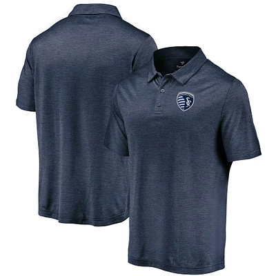 Men's Fanatics Navy Sporting Kansas City Poly Polo