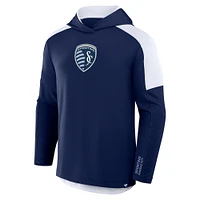 Men's Fanatics Navy Sporting Kansas City Red Card Transitional Pullover Hoodie