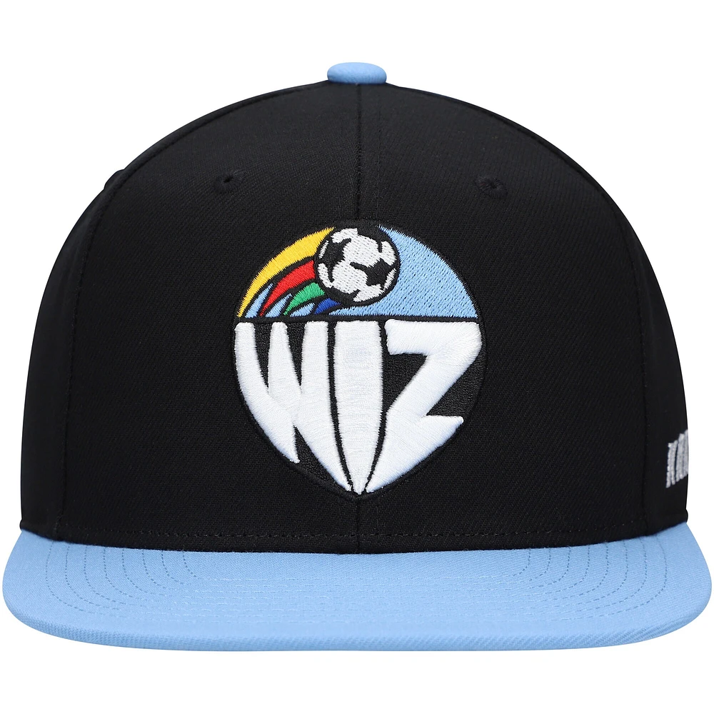 Men's Mitchell & Ness Black Sporting Kansas City Throwback Logo Snapback Hat