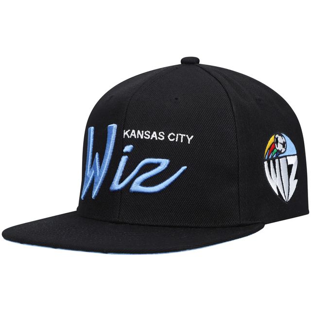 Casquette Mitchell & Ness Sky Blue Kansas City Wiz Historic Logo Since '96 Foundation Script Snapback pour homme