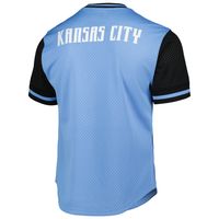 Men's Mitchell & Ness Sky Blue Sporting Kansas City Mesh V-Neck T-Shirt