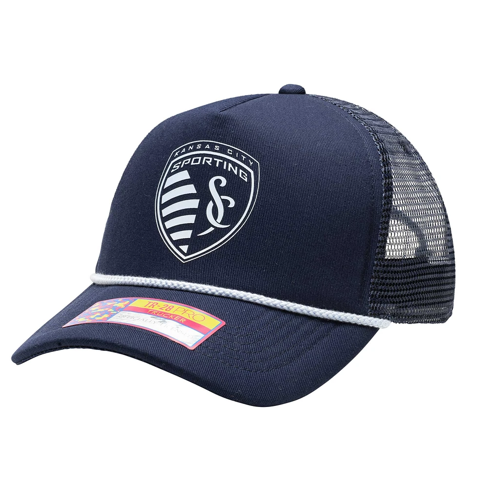 Men's Navy Sporting Kansas City Atmosphere Trucker Adjustable Hat