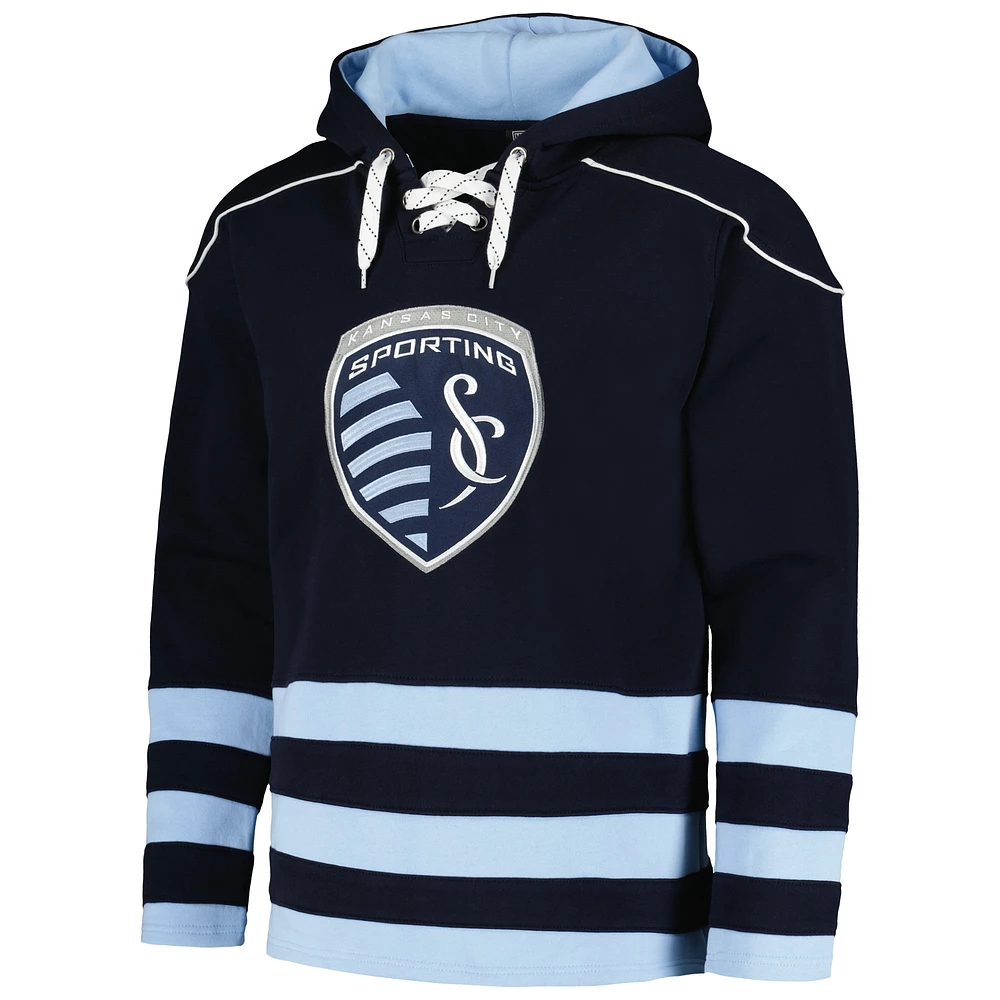 Men's Navy Sporting Kansas City Hockey Pullover Hoodie