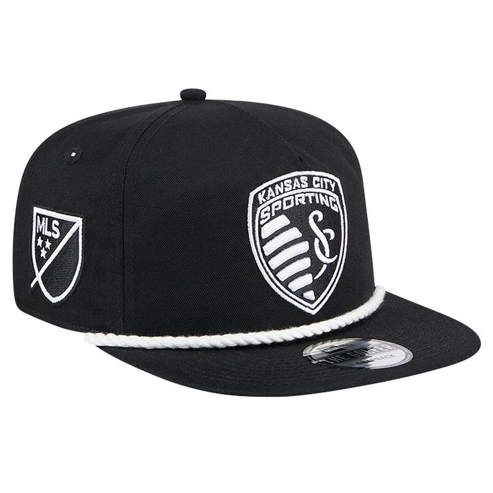 Casquette Snapback de golfeur New Era Sporting Kansas City 2024 Kick Off Collection noire pour homme