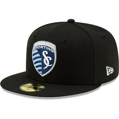 Casquette ajustée 59FIFTY Sporting Kansas City Primary Logo New Era pour homme, noire