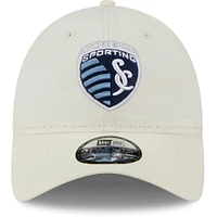 Men's New Era Cream Sporting Kansas City Core Classic 2.0 Adjustable Hat