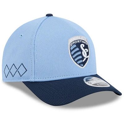 Casquette ajustable New Era bleu clair Sporting Kansas City 2025 Jersey Hook 9FORTY M-Crown pour homme