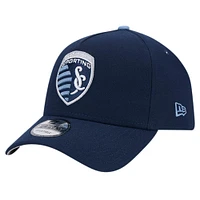 Casquette ajustable 9FORTY A-Frame New Era pour hommes, bleu marine, Sporting Kansas City 2024 Kick Off Collection