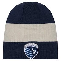 Bonnet en tricot New Era pour hommes, bleu marine, Sporting Kansas City 2024 Kick Off Collection